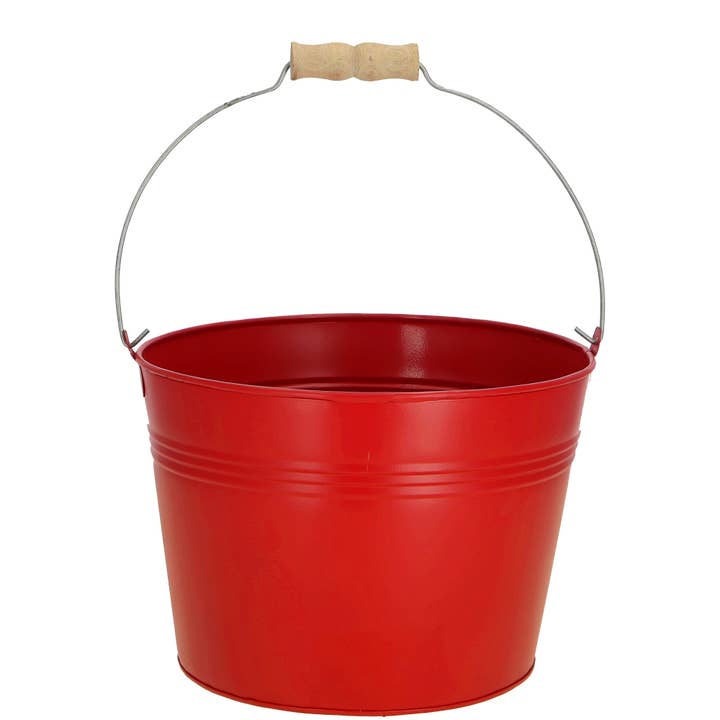Vosteen - Wholesale Outdoor Ornament/Decor - Mito metal bucket, D23cm, H16cm, red