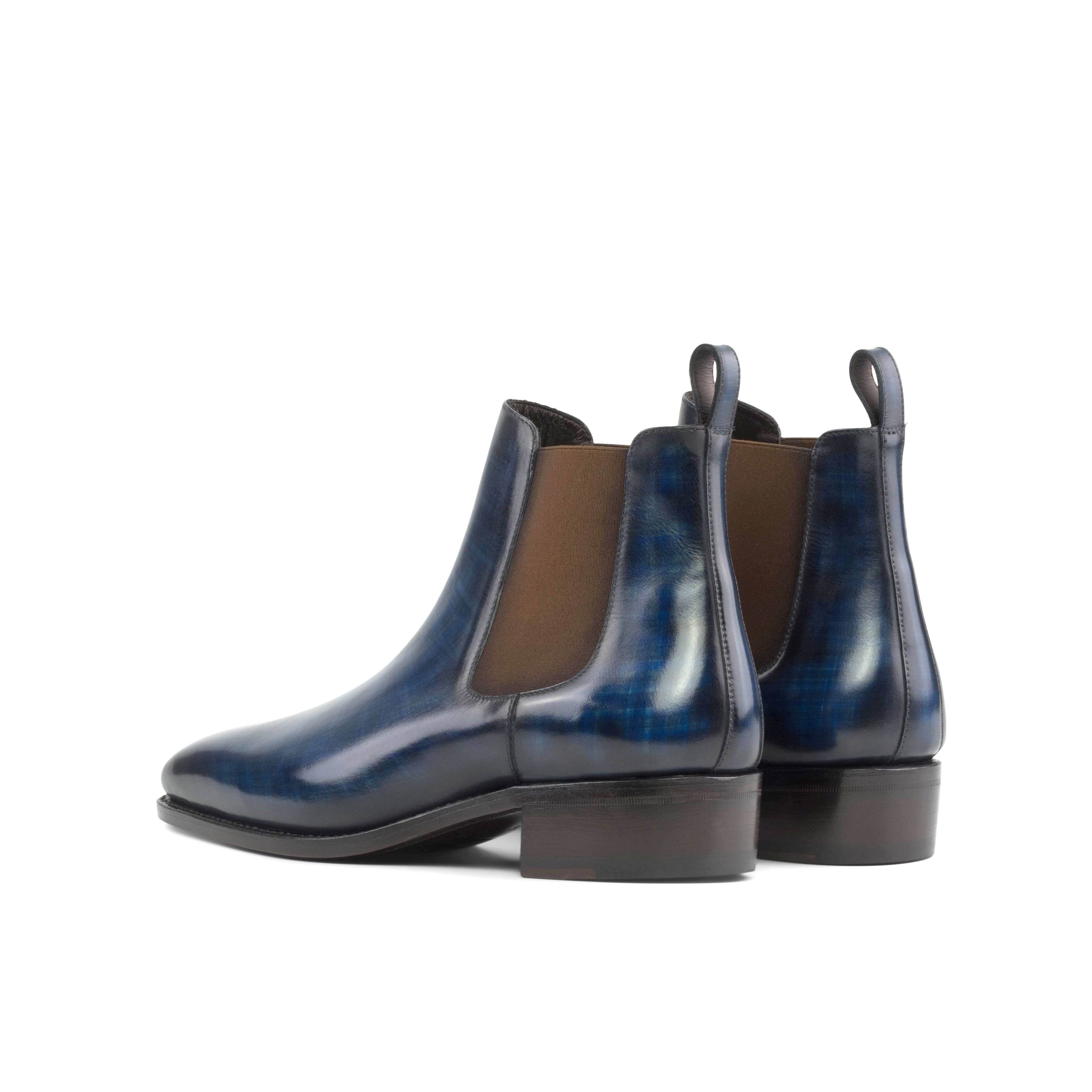 Monza Men's Italian Leather Chelsea Boots in Denim for wholesale on Faire5