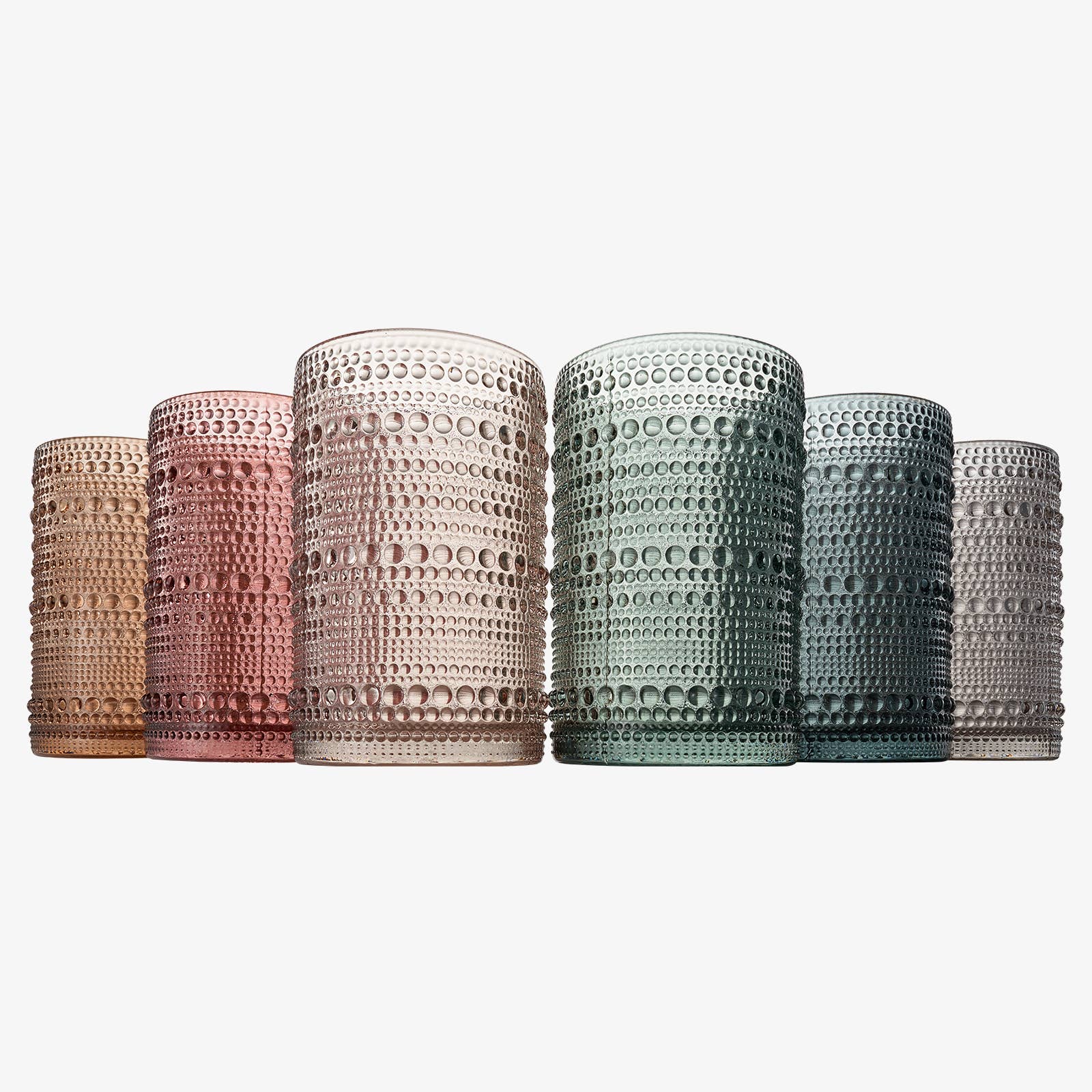 The Wine Savant /  Khen Glassware - Wholesale Drinking Glass/Cup - Beaded Hobnail Highball Drinking Glasses | Set of 6 | 14 OZ4