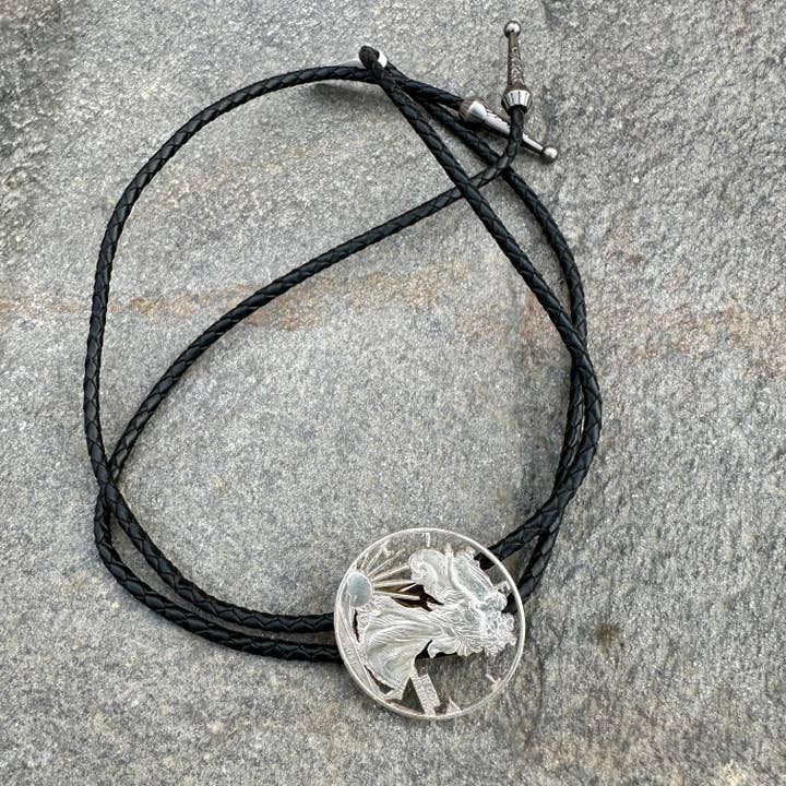 Mountainstruck Coin Rings and Jewelry - Wholesale Necktie - Men's - U.S. Silver Eagle Hand Cut Coin Bolo Tie