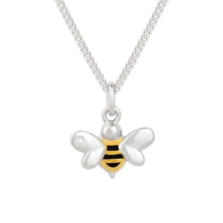 Gecko Jewellery - Wholesale Kids Necklace - Kids - Enamel Bee Necklace with Diamond 36-41cm