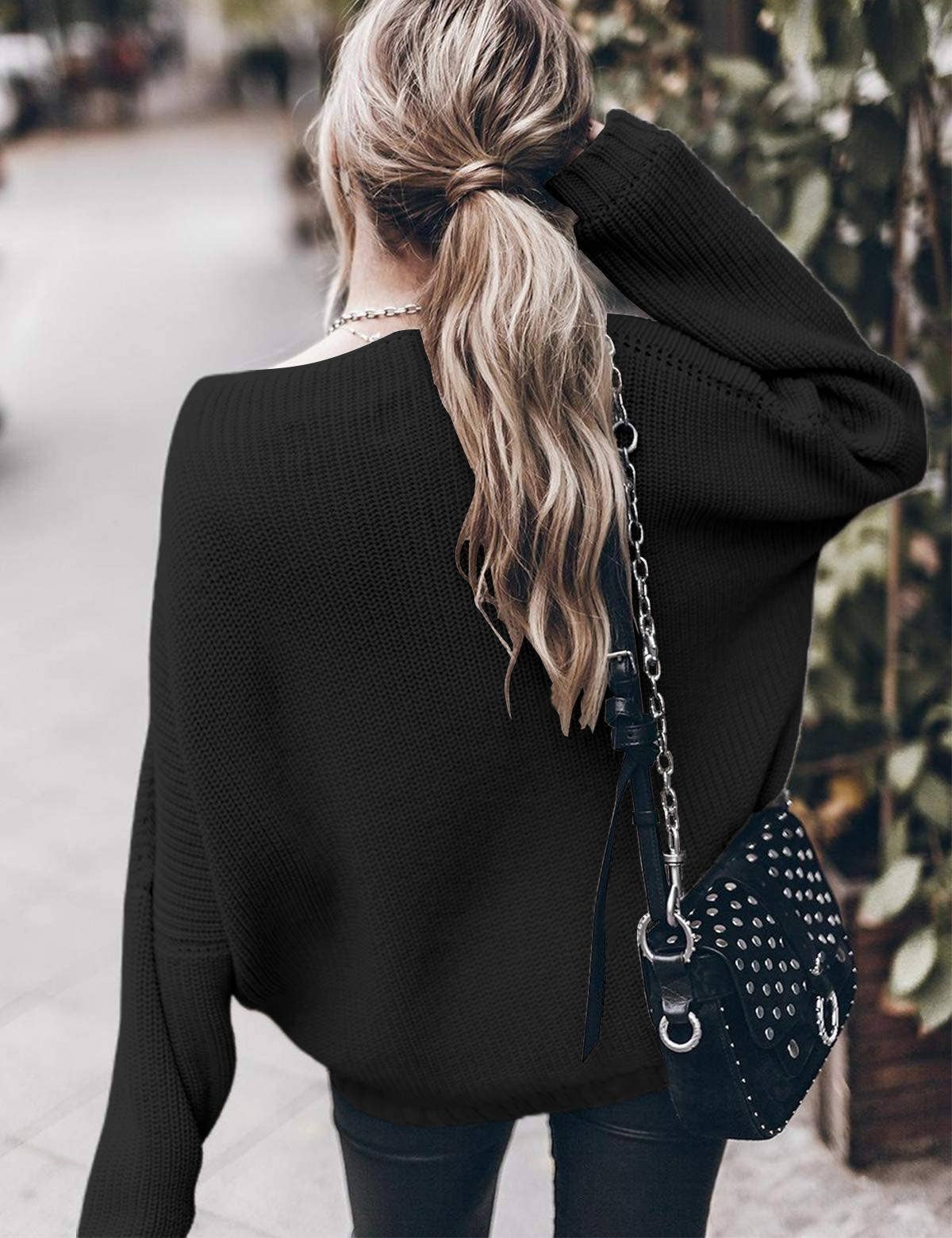 Chicto – Großhandel Strickpullover – Damen – Damen Oversized Pullover Fledermausärmel Stehkragen Jumper Oberteile18