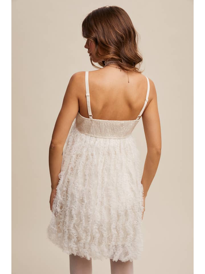 Listicle - Wholesale Dress - Women's - Fluffy Mesh Lace Layered Mini Dress8