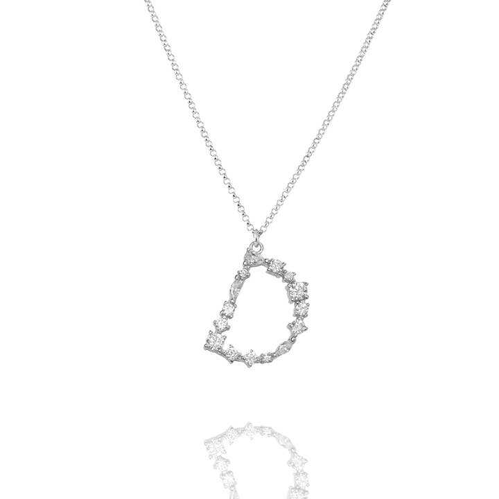 D - Letter chain - Letter chain - argento per la vendita all'ingrosso da parte di CLASSYANDFABULOUS Jewelry