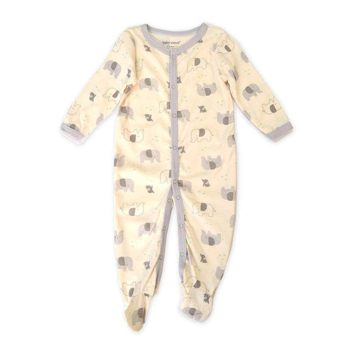 Lollipop Dreams - Wholesale Sleepsuit - Baby - Cute Elephant Pattern Zipper Footie Pajamas Romper1