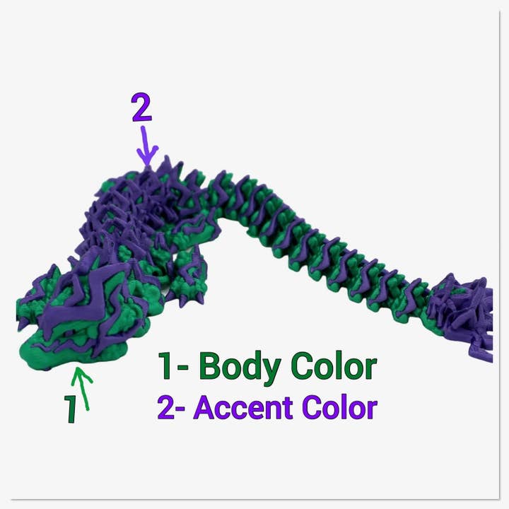 Acworth Alchemist - Wholesale Fidget Toy - Kids - Multicolor Storm Dragon Fidget Toy - 3D Printed Articulated Dragon6