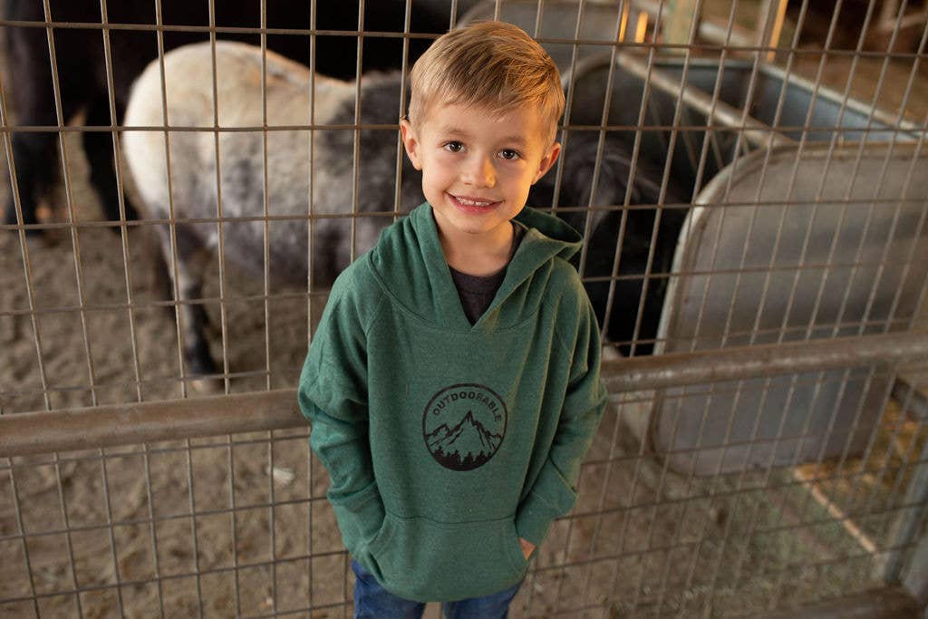 Outdoorable Apparel - Wholesale Hoodie - Kids - Moss Green with Black Outdoorable Hoodie3