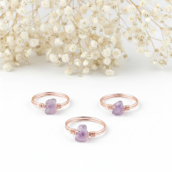 Anello Pietra Ametista per la vendita all'ingrosso da parte di Produtos Namasté