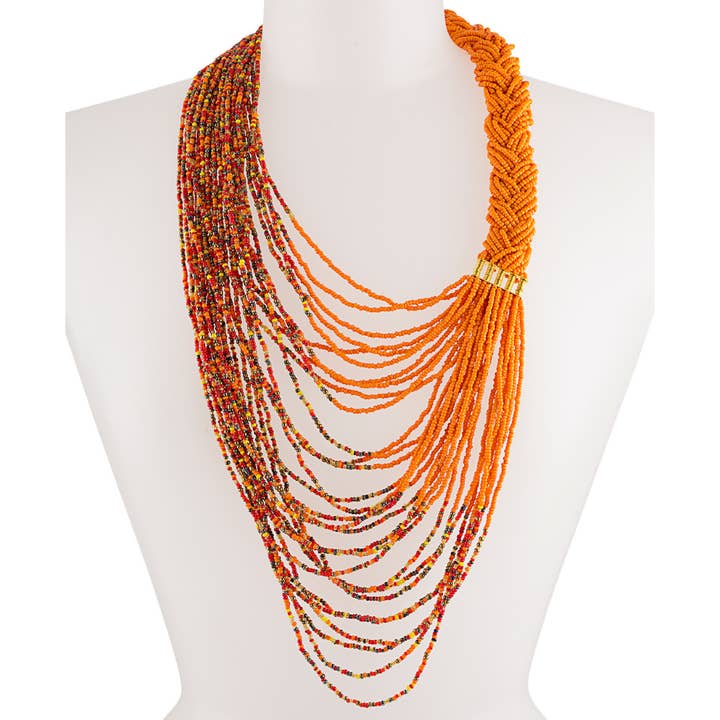 KENDI AMANI - Wholesale Beaded/Pearl Necklace - Makandi Braided Necklace