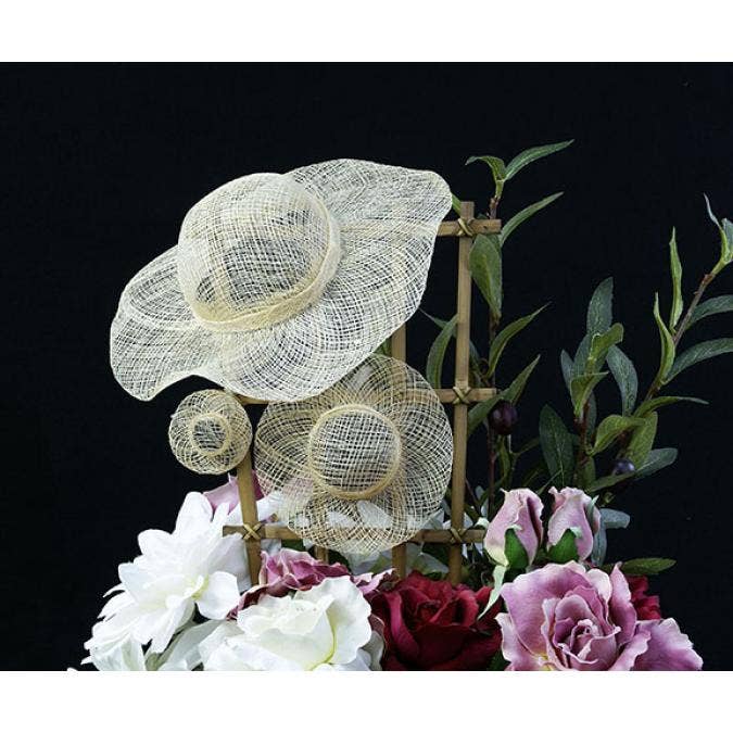 Buhi Imports - Wholesale Party Hat/Crown - Bleached sinamay (natural material) hat muliple sizes1
