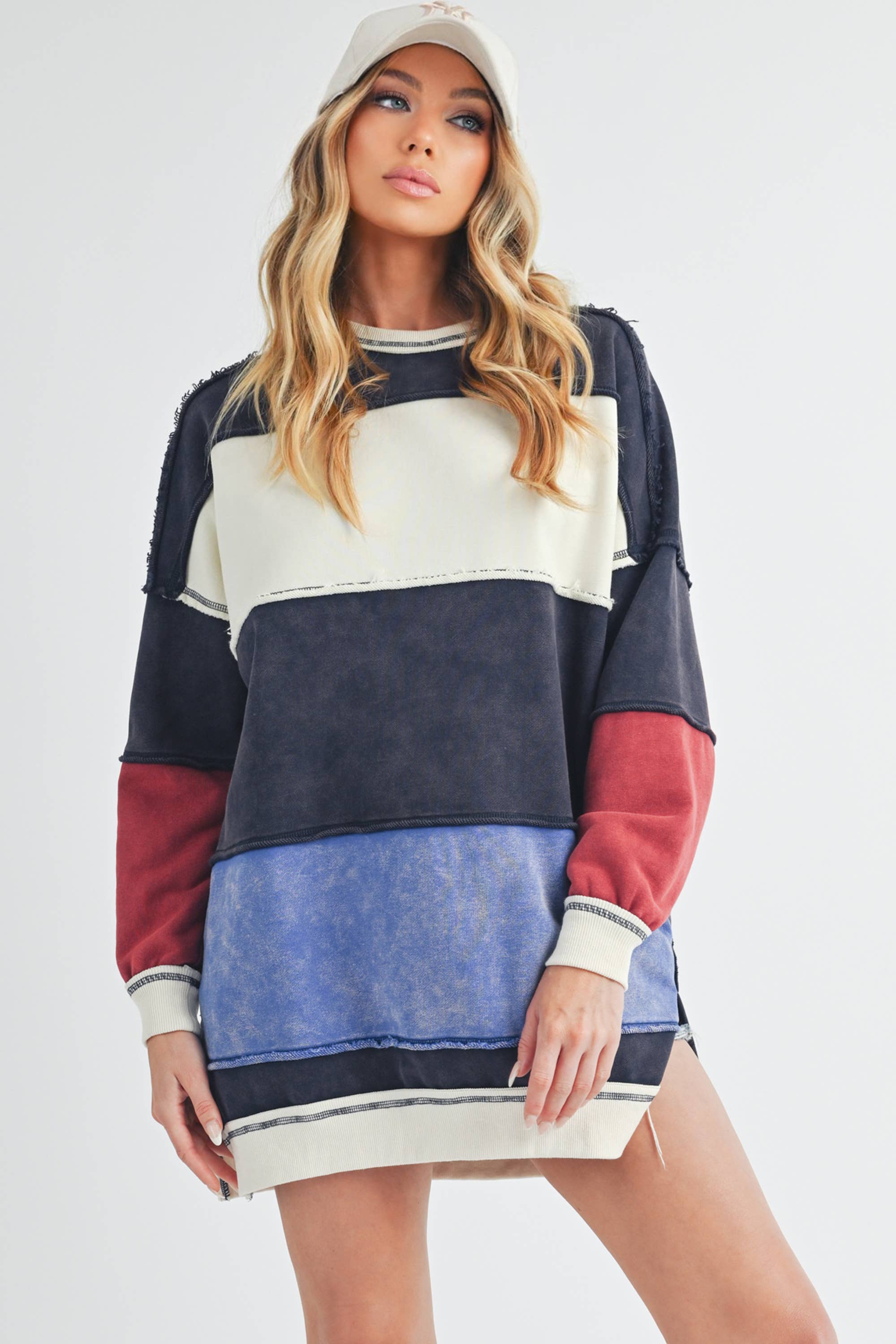 AEMI + CO - Wholesale Knit Sweater - Women's - 8332EK Rugby Color Block Stripe Sweatershirt20