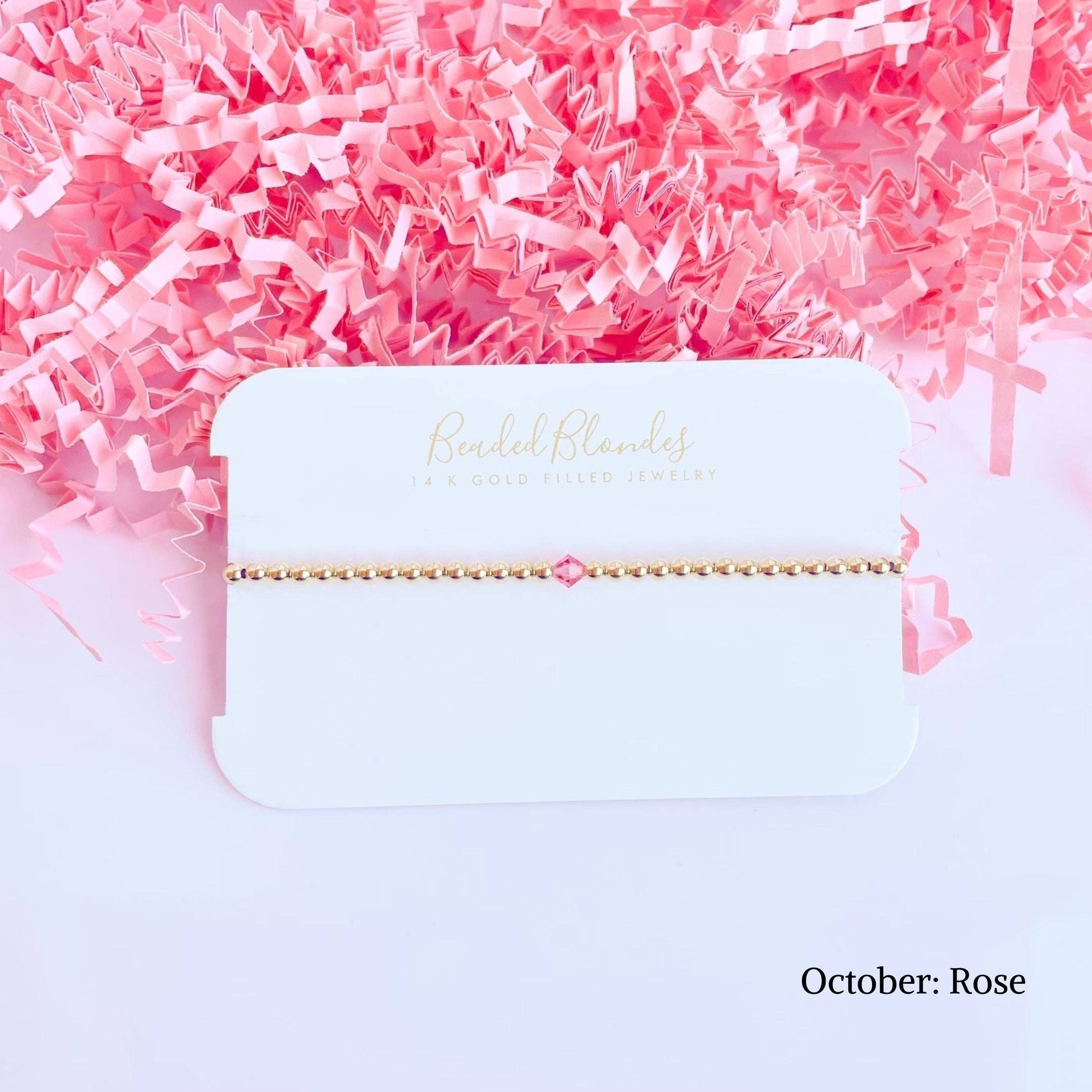 Beaded Blondes - Wholesale Beaded Bracelet - Birthstone Swarovski Bracelet Collection (Pack of 12)10