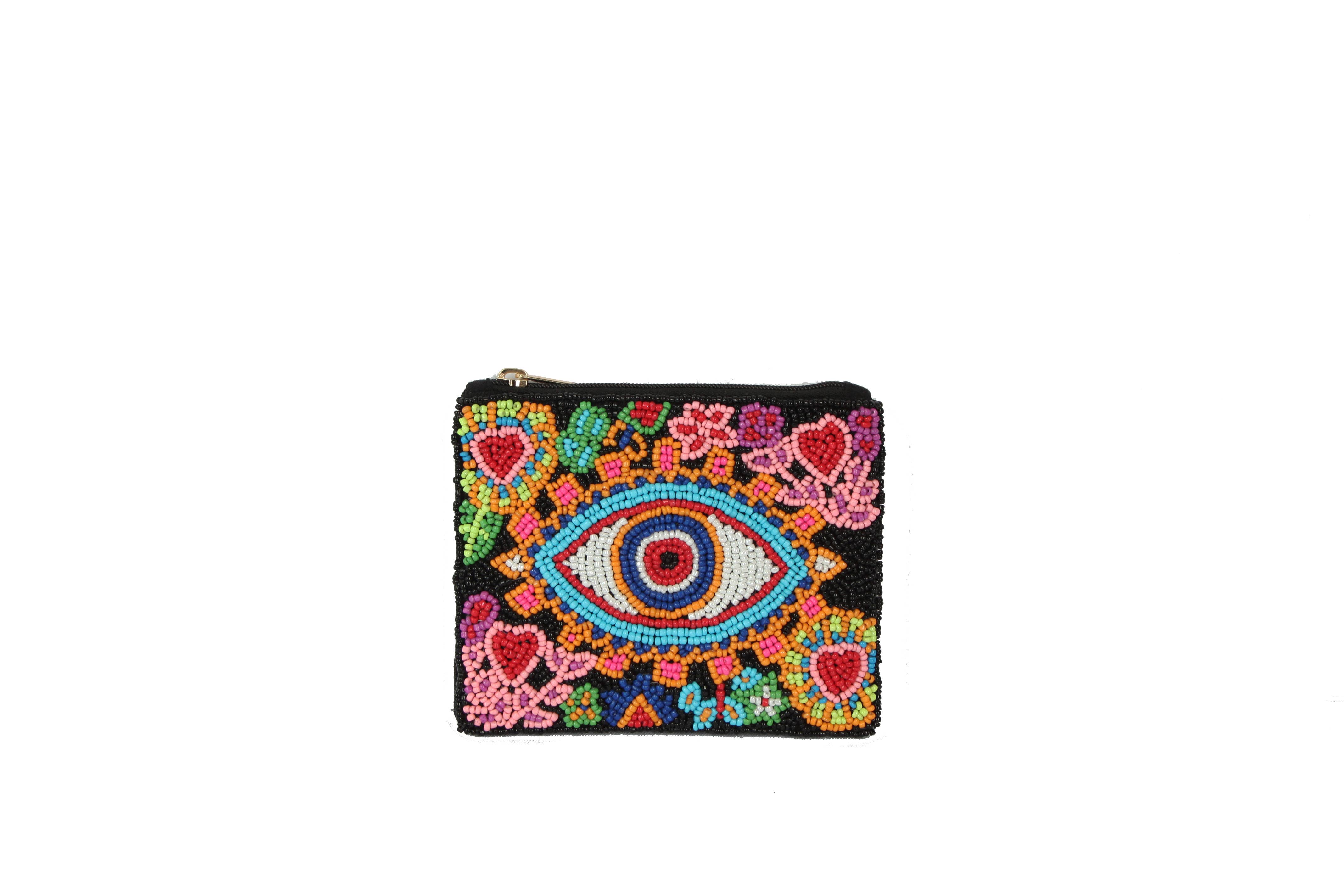 Nima Accessories Inc - Wholesale Coin purse – Women’s - Ladies Fully Beaded EYE Theme Coin Purse