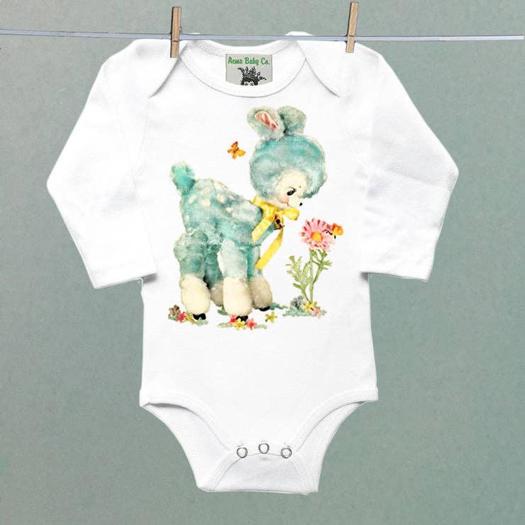 Acme. Baby Co. LLC - Wholesale Bodysuit (Non-Footed) - Baby - Blue Deer Stuffie One Piece Baby Bodysuit4