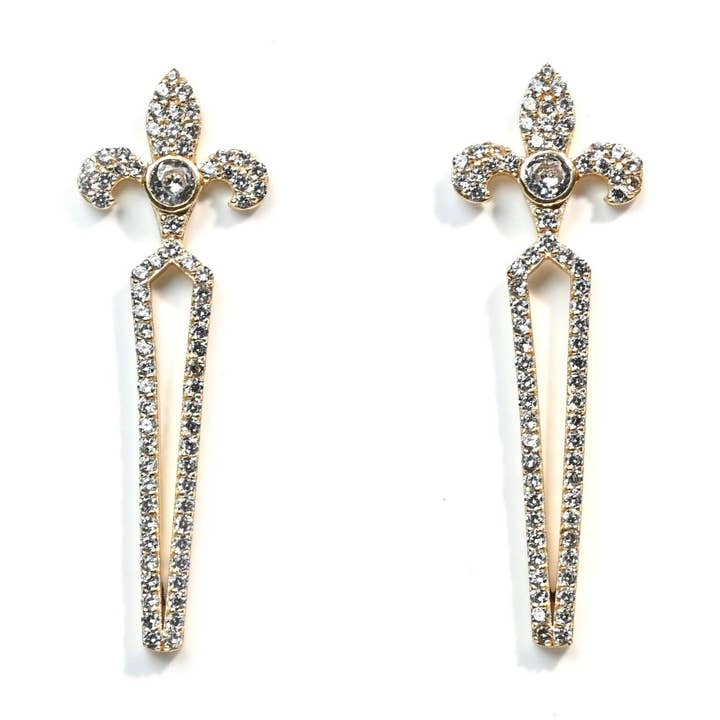 Boucles d'oreilles statement Jacq (CZ blanc) pour la vente par Gemajesty Jewellery