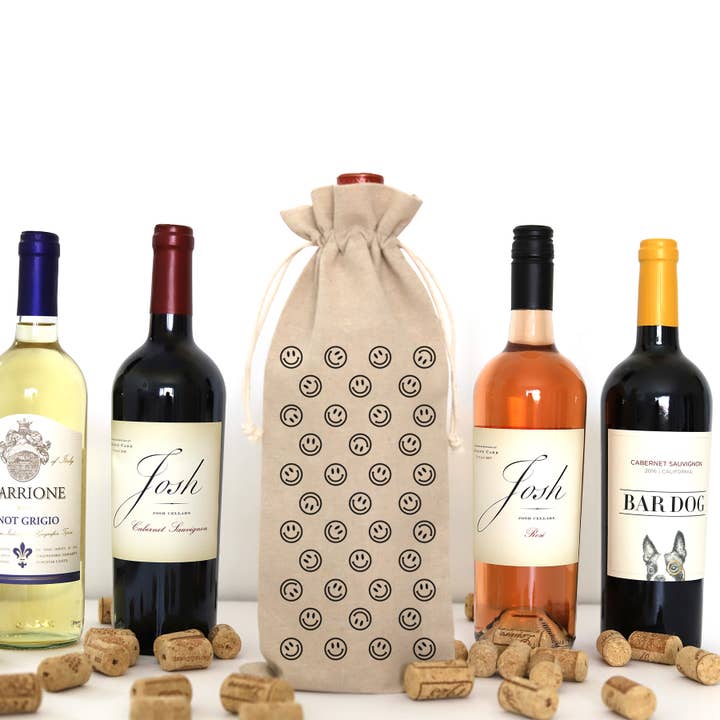 ALL SMILES WINE BAG for wholesale by Wildwood Landing