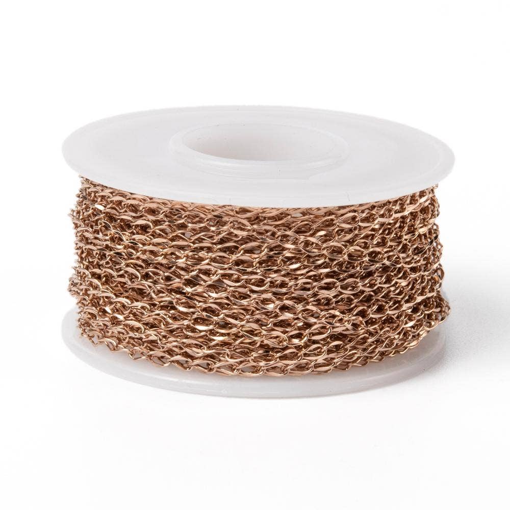 Love, Paige Designs - Wholesale Link & chain necklace - Rose Gold Twisted Curb Chain By the Foot - Ion Plated Stainless Steel2