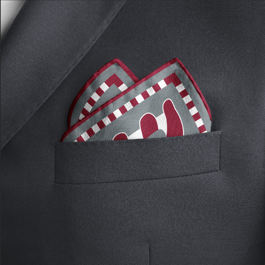 CB Grey - Wholesale Pocket Square - Men's - The Taylor Game Day Midi0