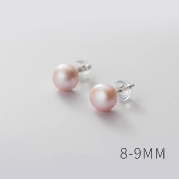 Perimade & Co. LLC - Wholesale Stud/Post Earrings - White Pink Purple Pearl Stud Earrings in 925 Sterling Silver18