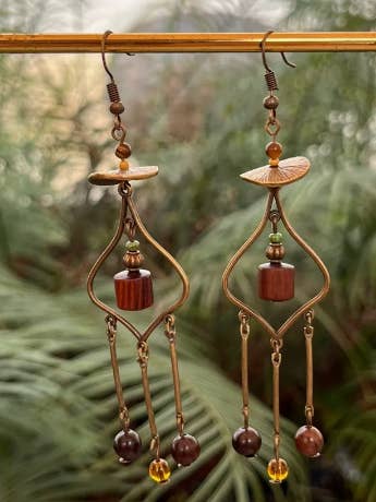 Pendiente colgante de cobre hecho a mano para venta al por mayor de Soulfulearthcraft