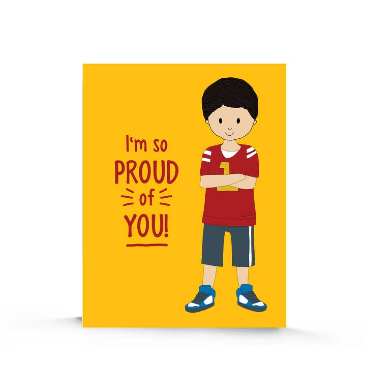 Carte d'encouragement Proud of You pour enfants pour la vente par Stacey M Design