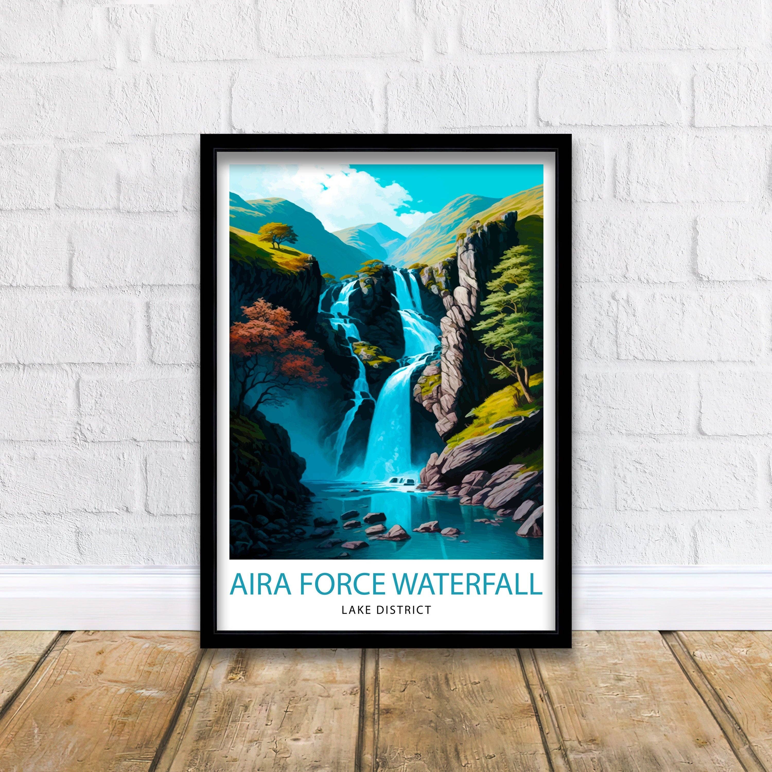 InkNPrintz – wholesale Art print – Aira Force Waterfall Lake District Travel Poster Lake District0