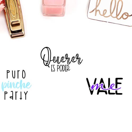 Puro Pinche Party - Querer Es Poder - Me Vale - Citations hispaniques - Dictons hispaniques - Produits mexicains - Autocollants en vinyle - Accessoires pour planificateur pour la vente par Wild & Wicked Designs