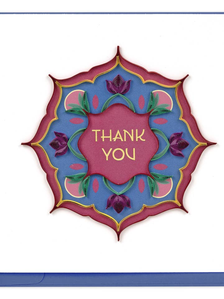 Quilled Strålande Blommigt Tackkort för wholesale av Quilling Card