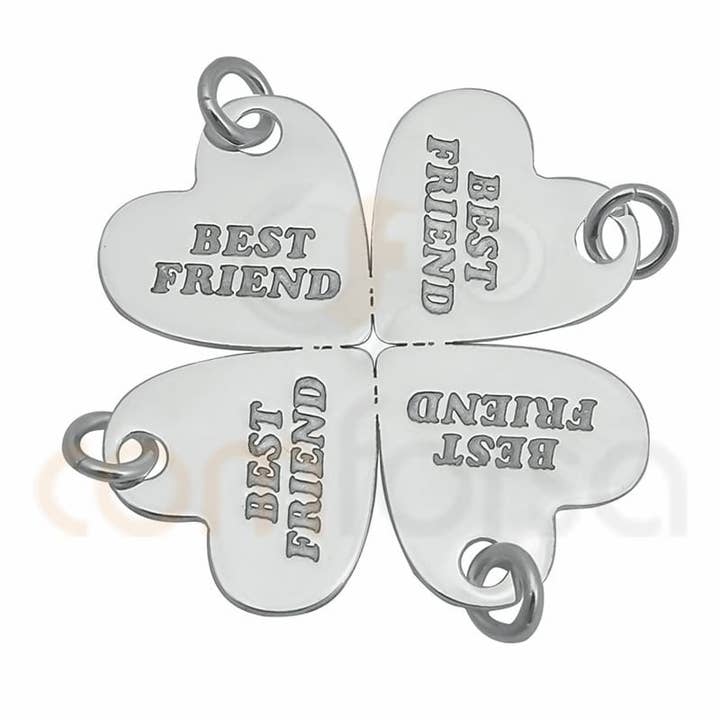 Sterling silver clover of friendship formed by 4 parts for wholesale by COM FORSA SL