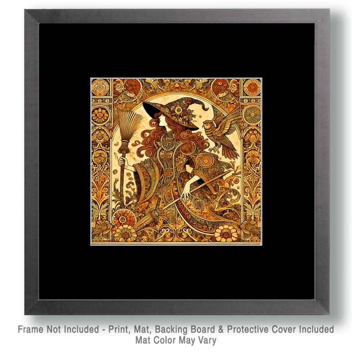 Mowbi - Vendita all'ingrosso Stampa artistica - Strega Art Nouveau - Stampa artistica da parete - Arte fantasy - 20,3 x 20,3 cm - opaca 30,5 x 30,5 cm