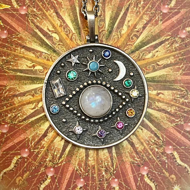 EVIL EYE MOONSTONE Celestial Sterling Silver Necklace and other Purchase Wholesale semi precious stone jewellery. Free Returns & Net 60 Terms on Faire trending on Faire.