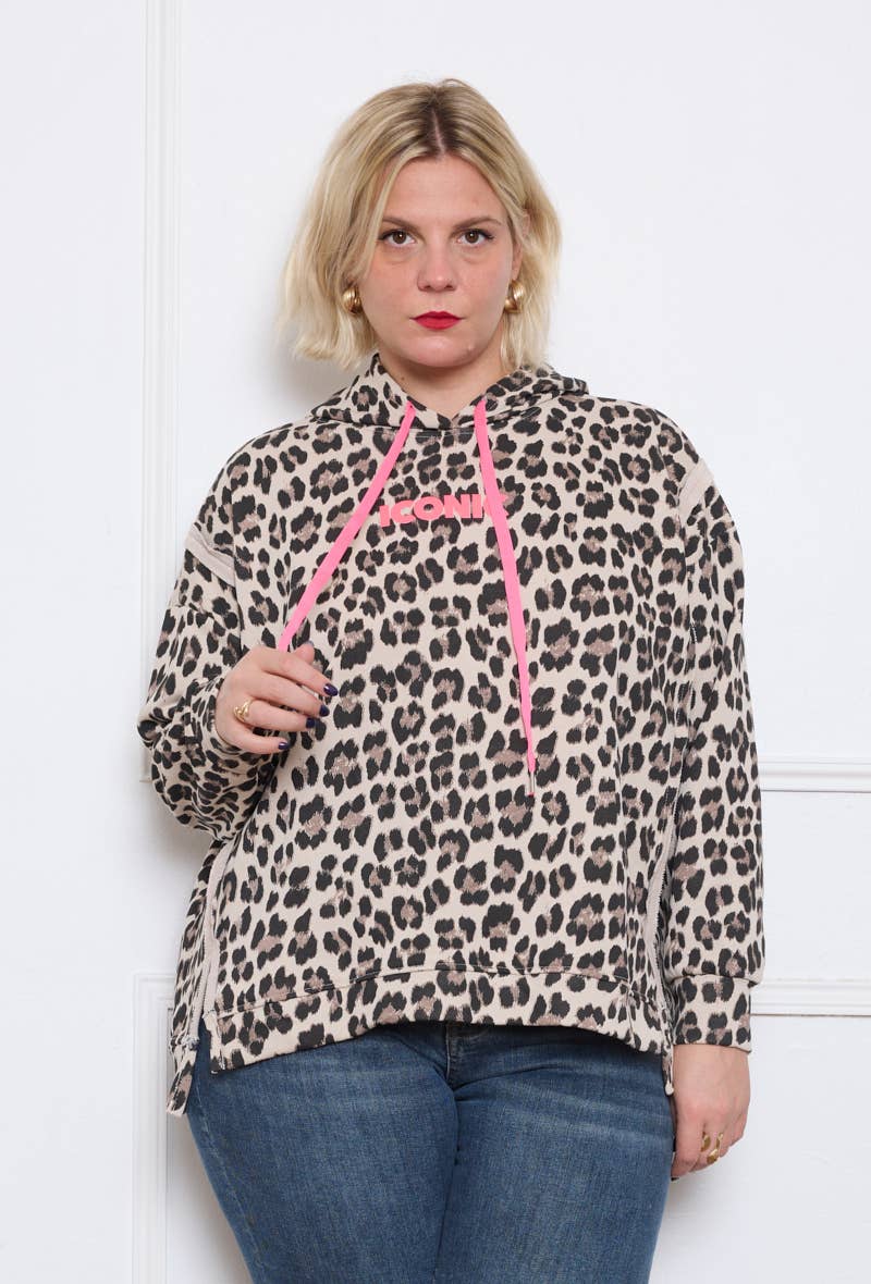 C'MELODIE – Hoodie – Mulher por atacado – Grande Tamanho - Hoodie com estampa de leopardo6