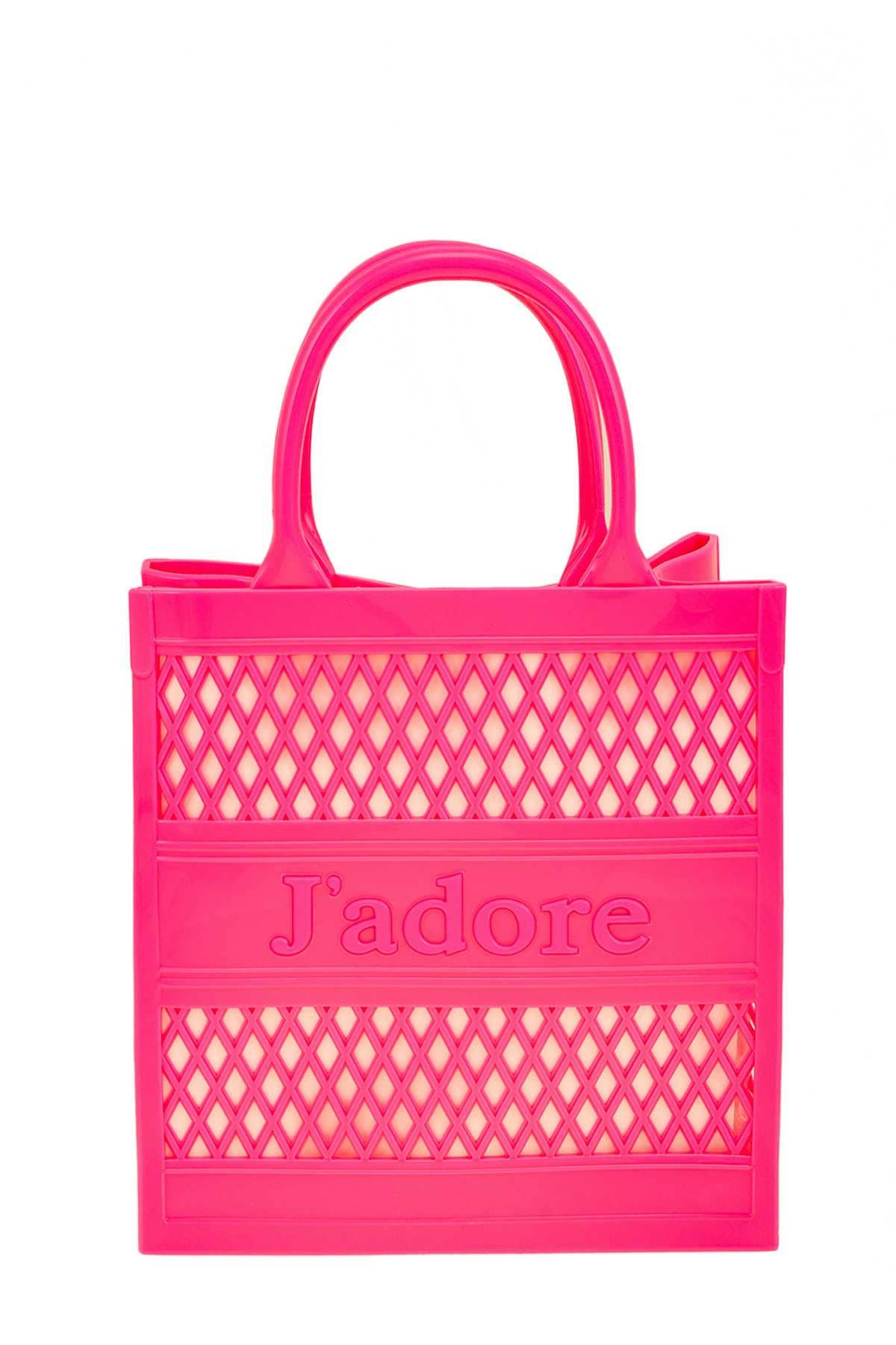 Pink Irene Wholesale - Wholesale Top Handle Bag - Women's - JADORE Mesh Style Top Handle Jelly Bag6