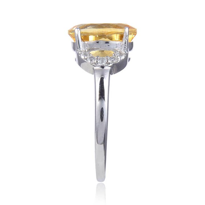 FCJ Jewelry LLC - Wholesale Cocktail/Statement Ring - 925 Sterling Silver Citrine & White Topaz Oval Cut Ring3