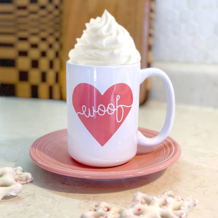 Woof Heart Ceramic Mug | Valentine’s Day Dog Lover Gift for wholesale by Poppy & Lou