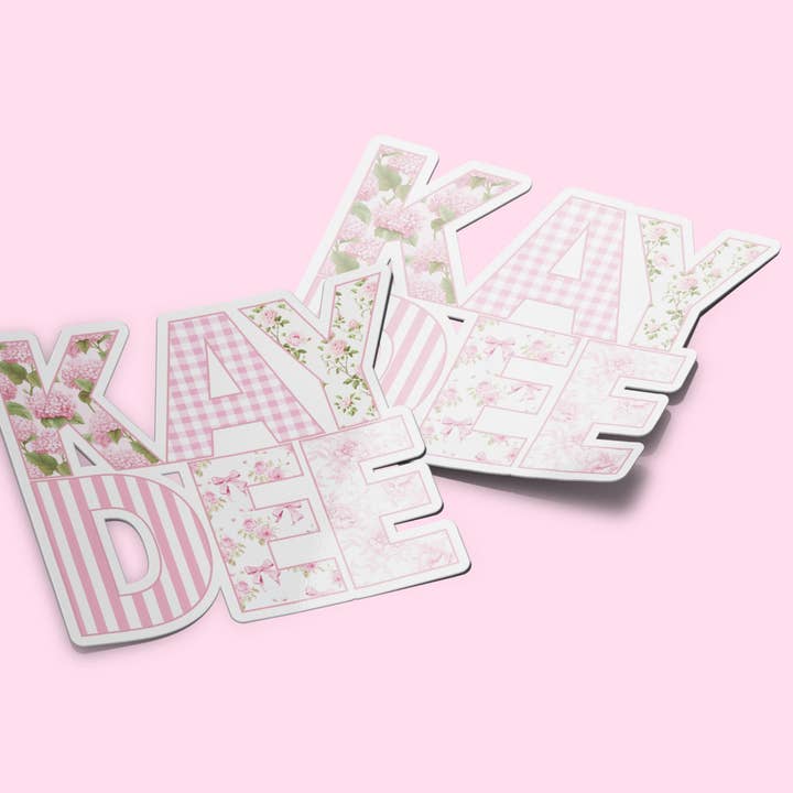 Kappa Delta Sticker - Patchwork Nickname Pink for wholesale by Aspen and Lark