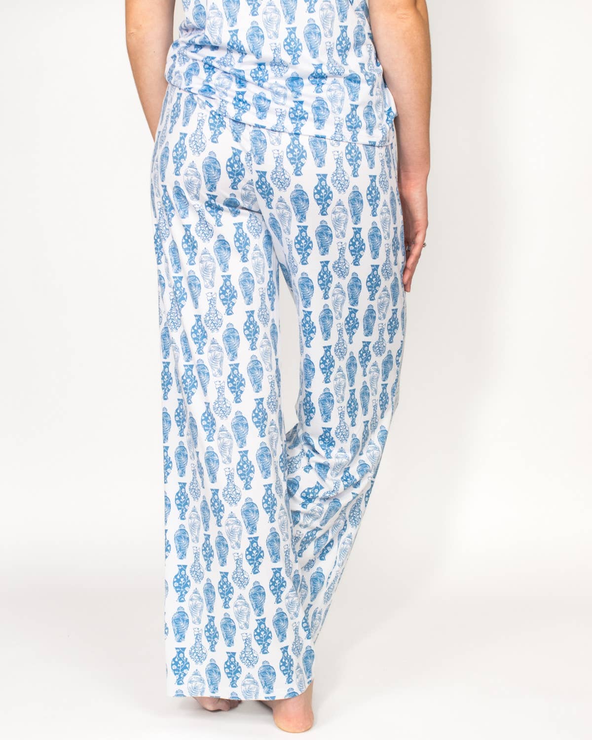 The Royal Standard – wholesale Sleepwear bottom – women's – Claire Sleep Pants   White/Palace Blue   -Asst.2