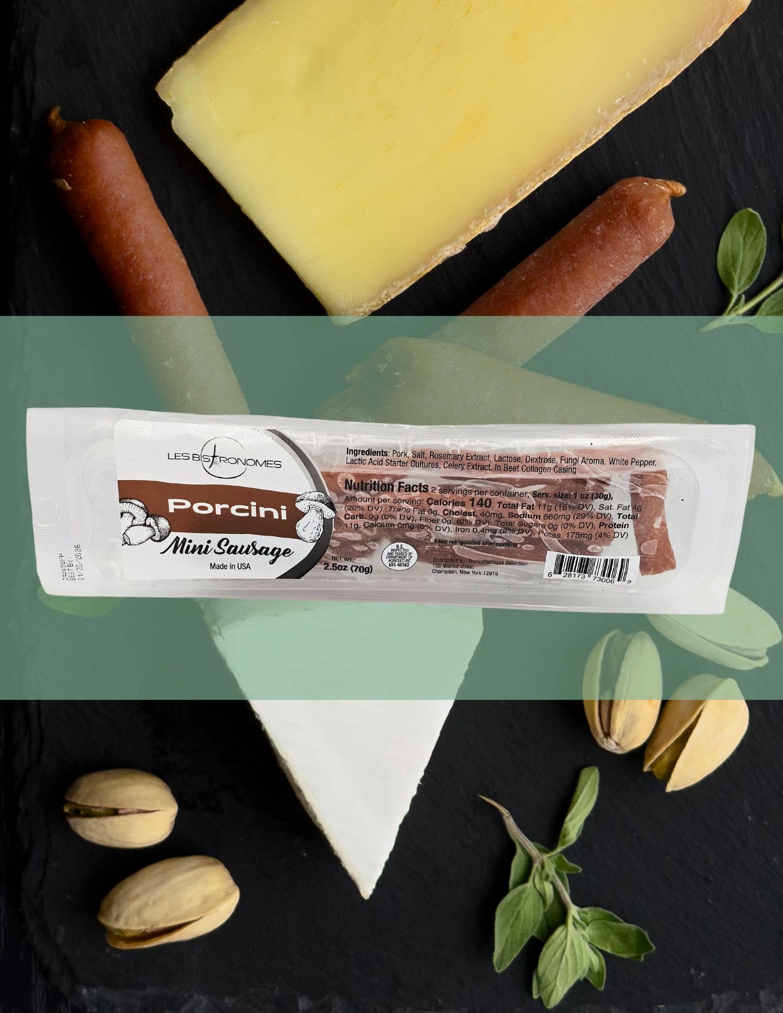 Les Bistronomes - Wholesale Salami - Porcini mini dried sausage 2.5oz - French style saucisson1