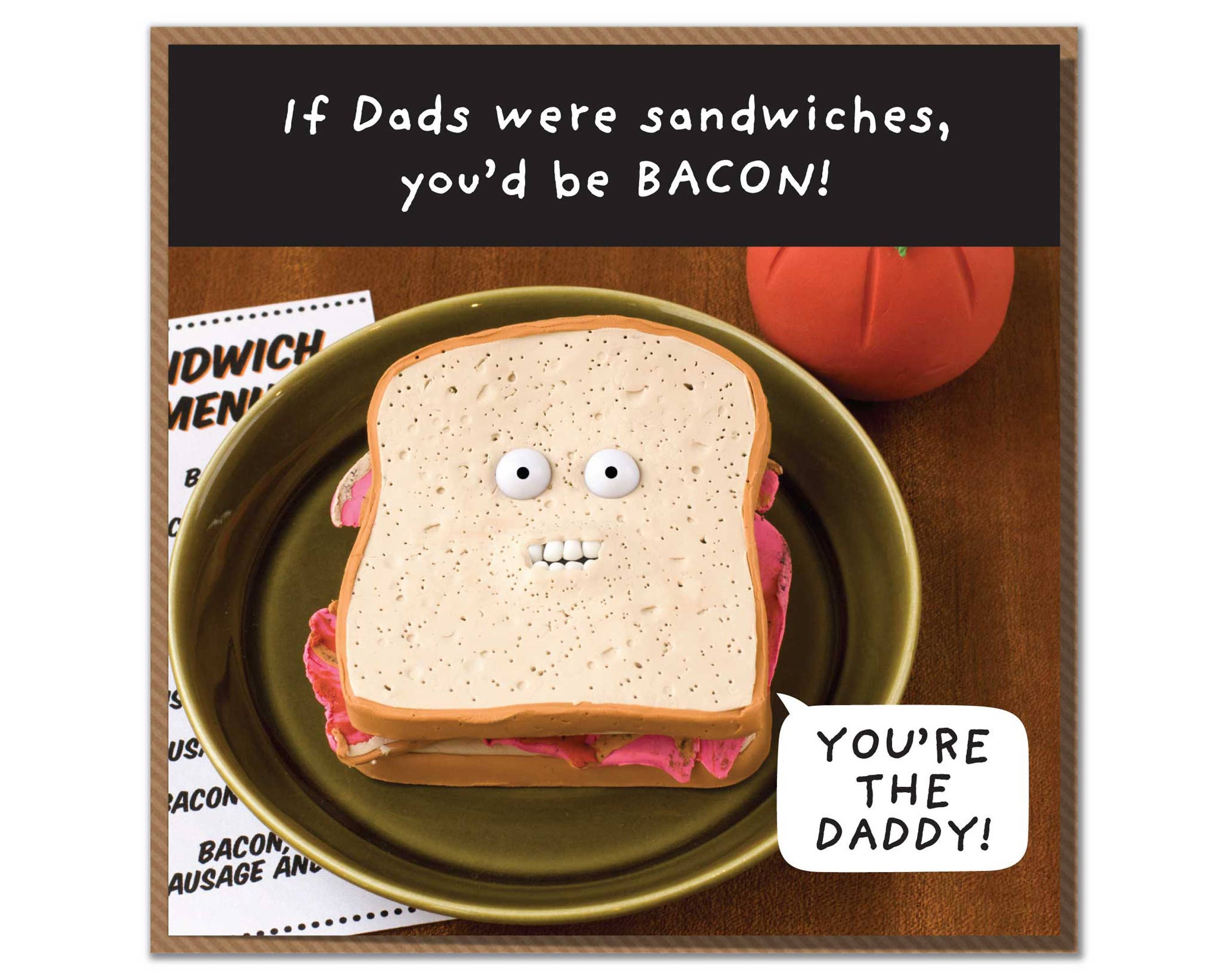 Mungo And Shoddy – wholesale Father’s Day card – If Dads were Sandwiches, You'd Be Bacon! Funny Father's Day0