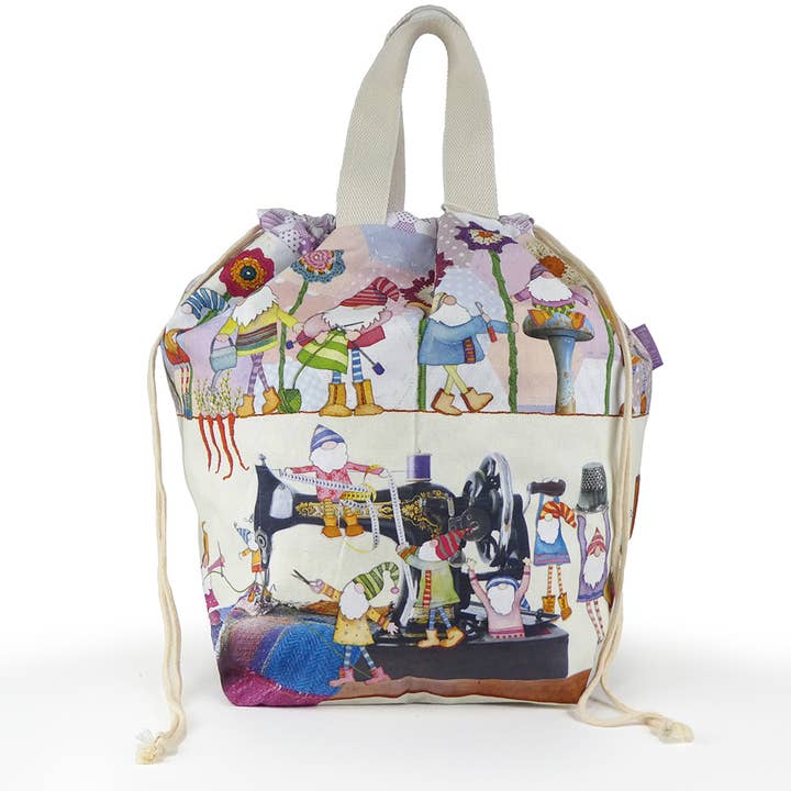 Emma Ball Ltd - Wholesale Tote Bag - Women's - Crafting Gnomes Large Bucket Bag