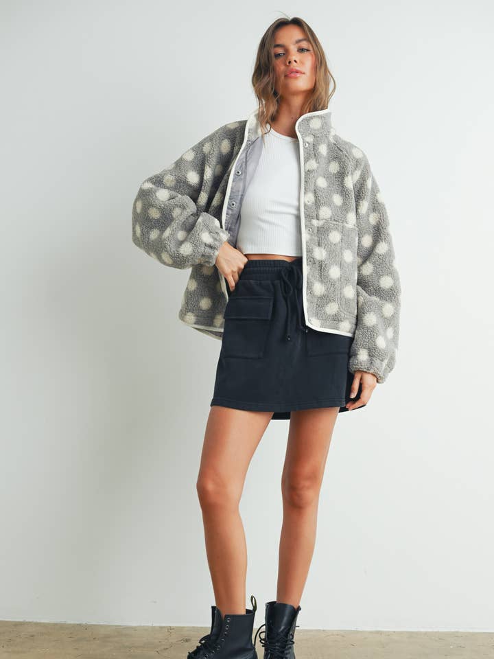 BUTTERMELON - Wholesale Jacket - Women's - Fall/Winter Polka Dot Button Down Jacket - BMJ742029