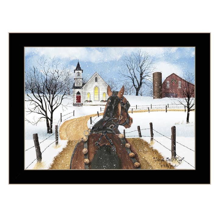 "Sleigh Bells Ring" by Billy Jacobs, Ready to Hang Framed for wholesale by Trendy Decor 4U