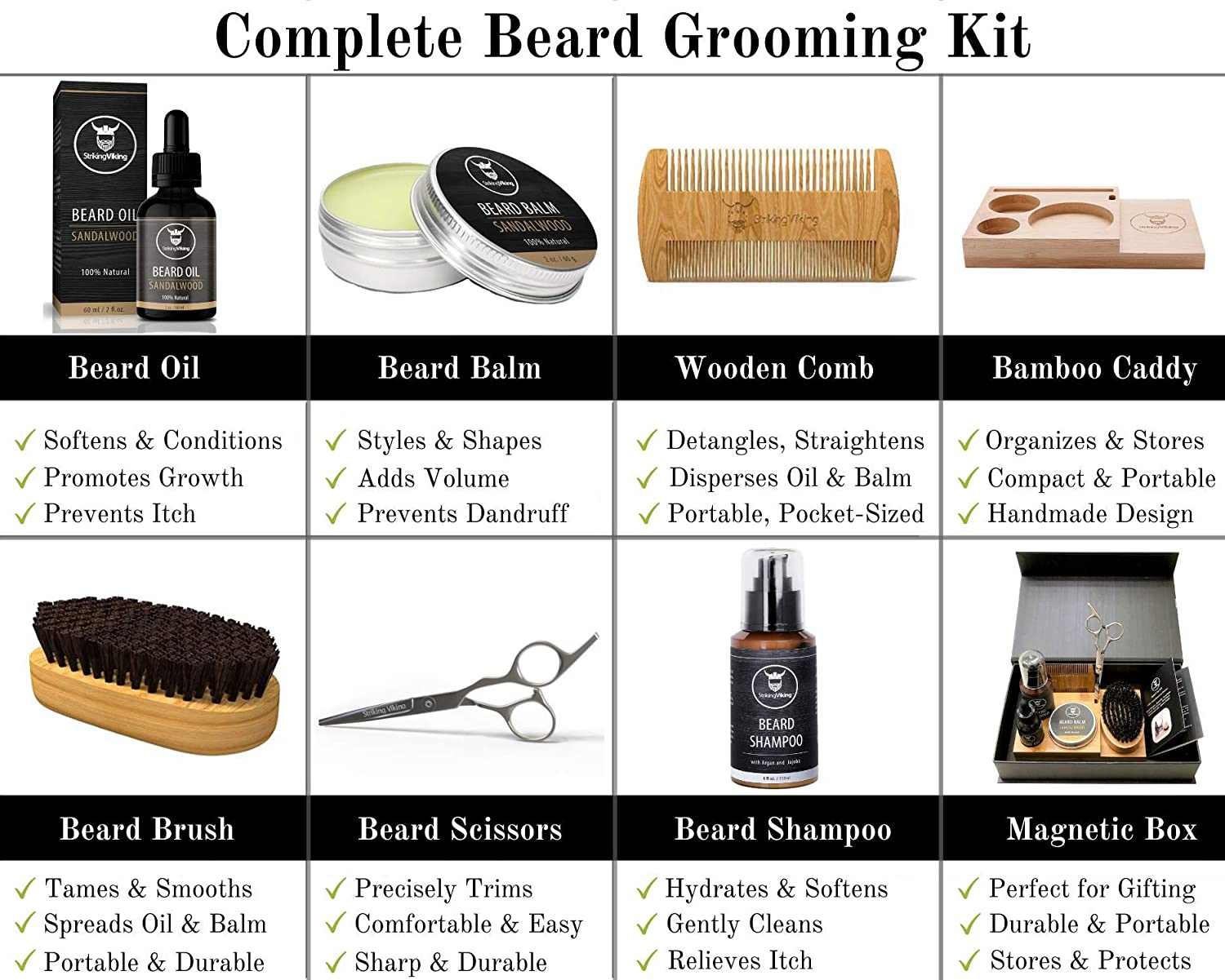 Striking Viking - Wholesale Beard Styling Product - Beard Kit with Caddy4