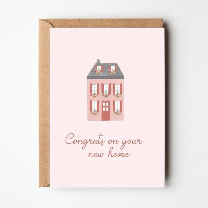 New Home Pink Card for wholesale by Marigold & Aster Creative