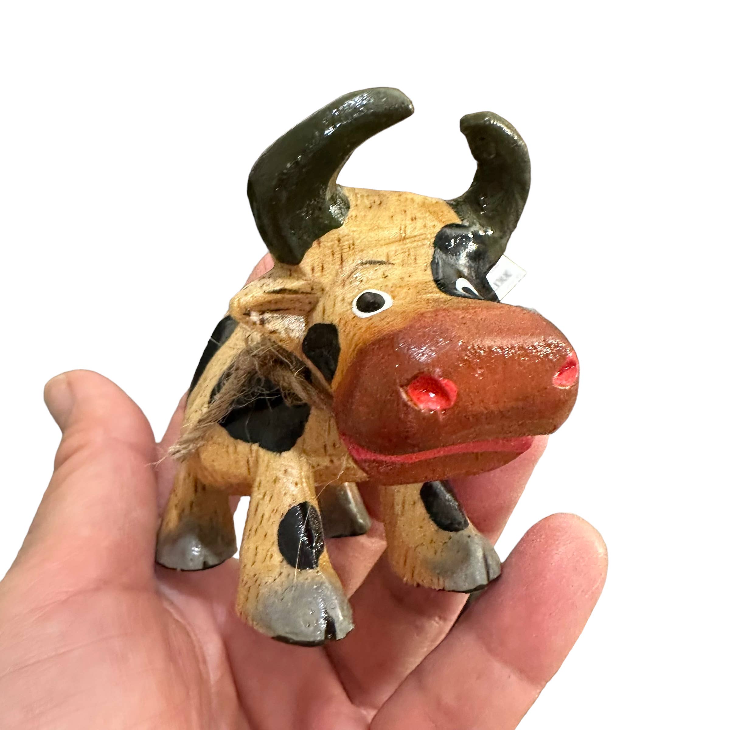 Music Frog Co - Wholesale Decorative Figurine - Handmade Wooden Farm Cow Decoration Figurine