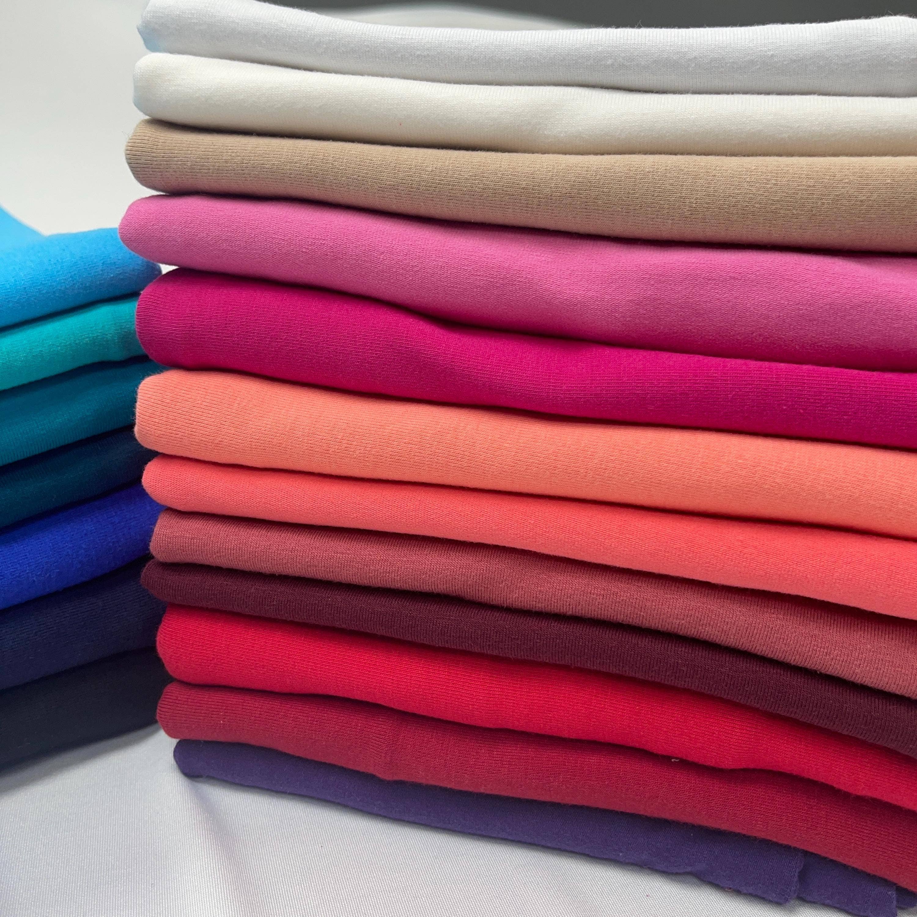 JNSfabric - Wholesale Fabric - 10oz Cotton Spandex Jersey Blend, Versatile Knit Fabric Supply, Soft and Durable Stretchy Cotton Spandex Material, Stretchy Cotton Spandex1