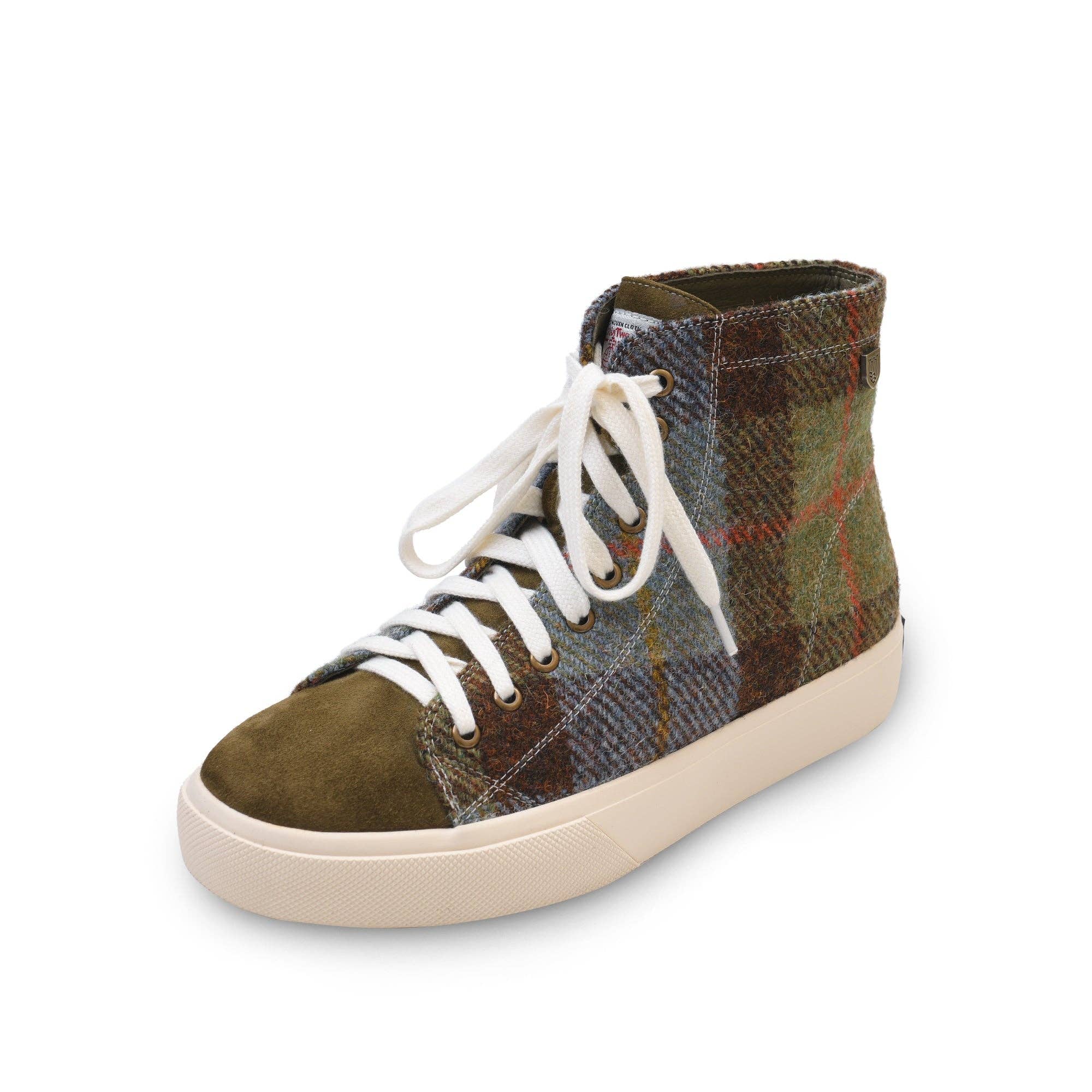 Islander - Vente Baskets tendance – femme - The Blair - Baskets hautes en Harris Tweed authentique1