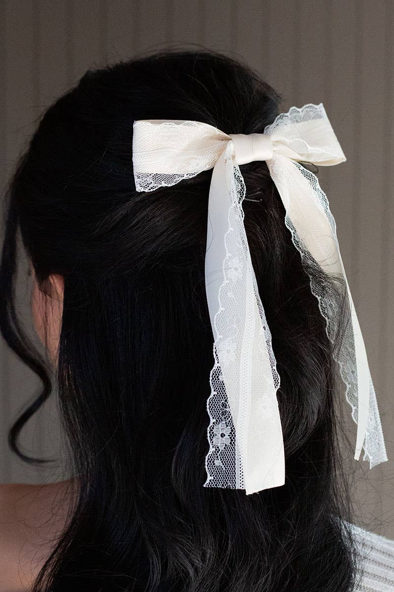 Space 46 Wholesale - Wholesale Hair Clip - Women's - Coquette Lace Bow Hair Clip0