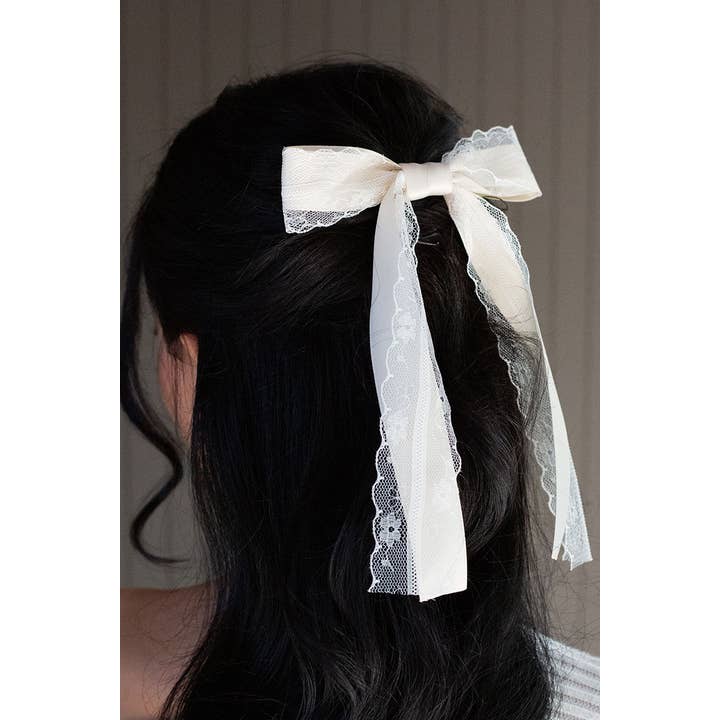 Space 46 Wholesale - Wholesale Hair Clip - Women's - Coquette Lace Bow Hair Clip