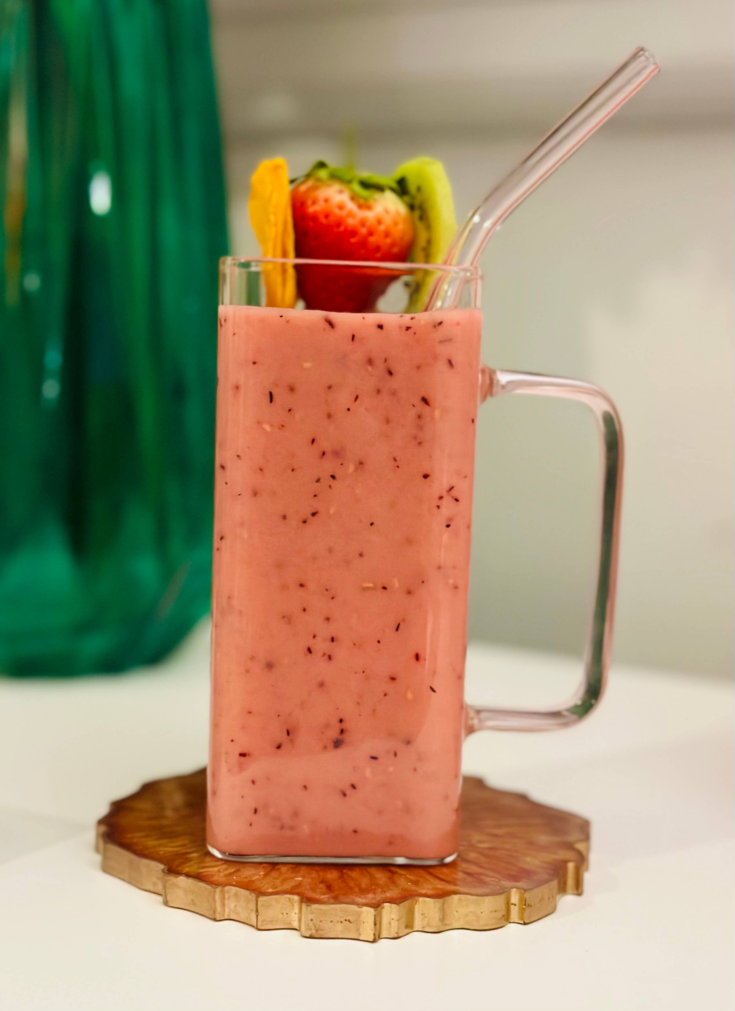 Subli Vinyl Blanks – wholesale Dricksglas och koppar – Square Libbey-glas med bambulock och sugrör4